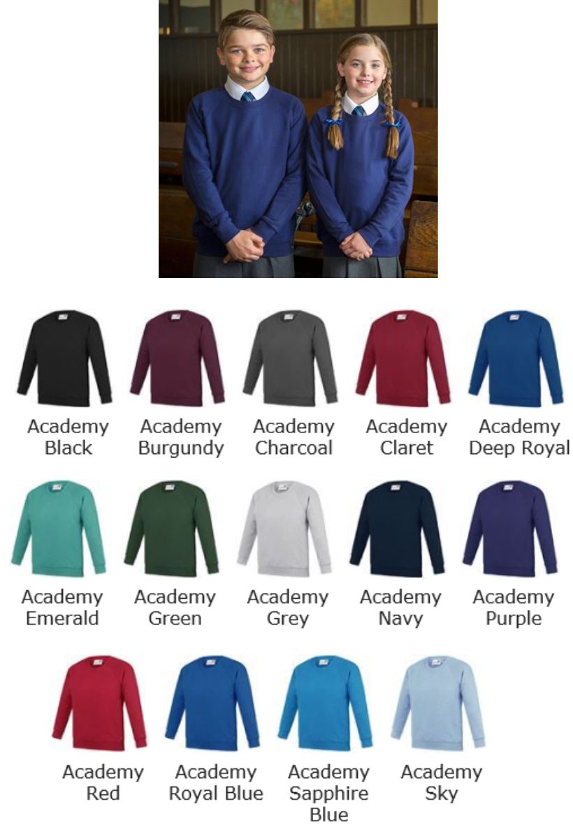 AWD AC001B Kid's Academy Raglan Sweatshirt